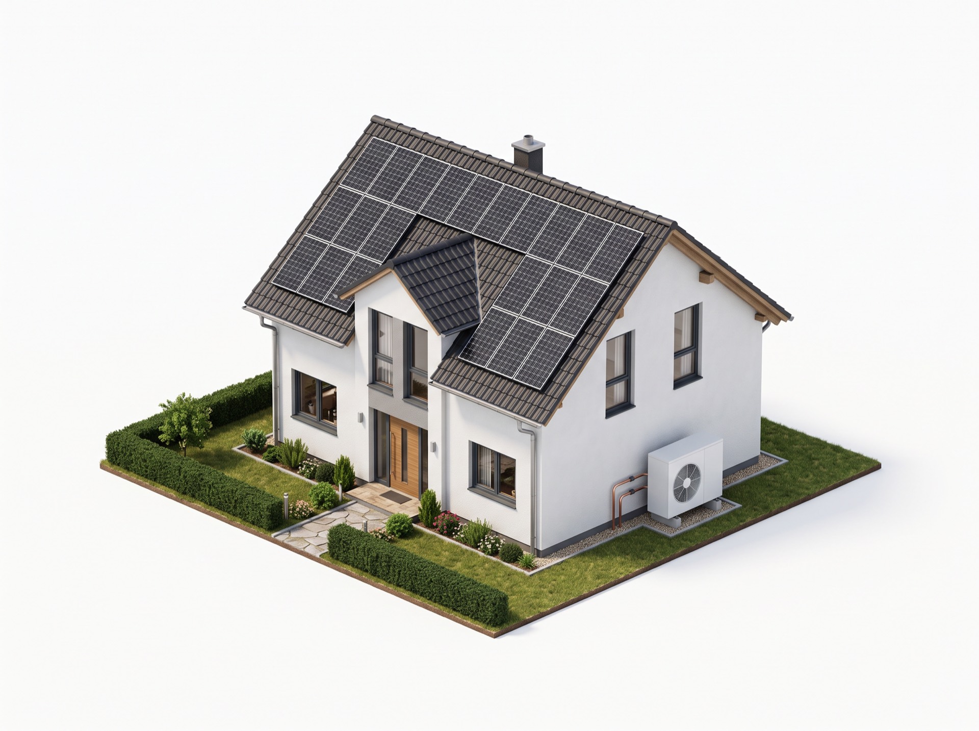 Haus mit Photovoltaikanlage und Wärmepumpe – Energiezentrum PV Nordhessen