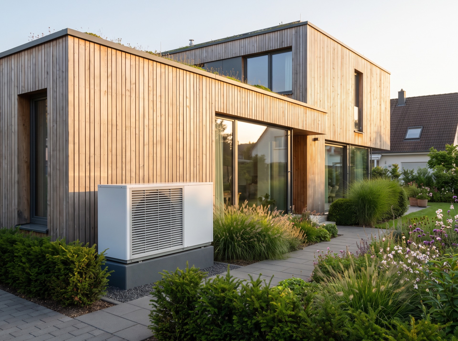 Wärmepumpe am Einfamilienhaus